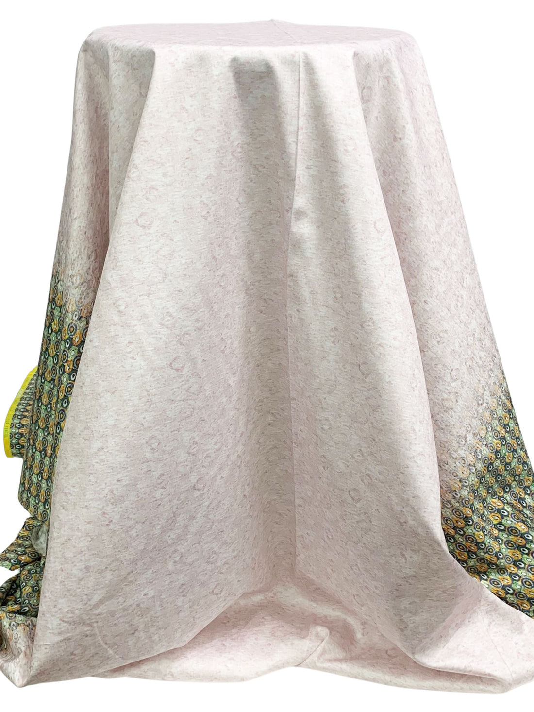 Lapis Blue/Electric Lime/Bone/Multi 100% Cotton Large Mini Oval Double Border Print Sateen Shirting 58W