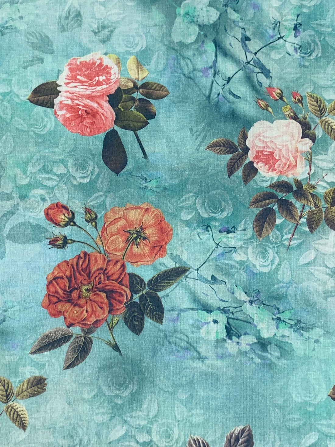 Raindrop/Desert Coral/Champagne Pink/Multi 100% Rayon Floral Print Challis 56W