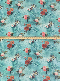 Raindrop/Desert Coral/Champagne Pink/Multi 100% Rayon Floral Print Challis 56W