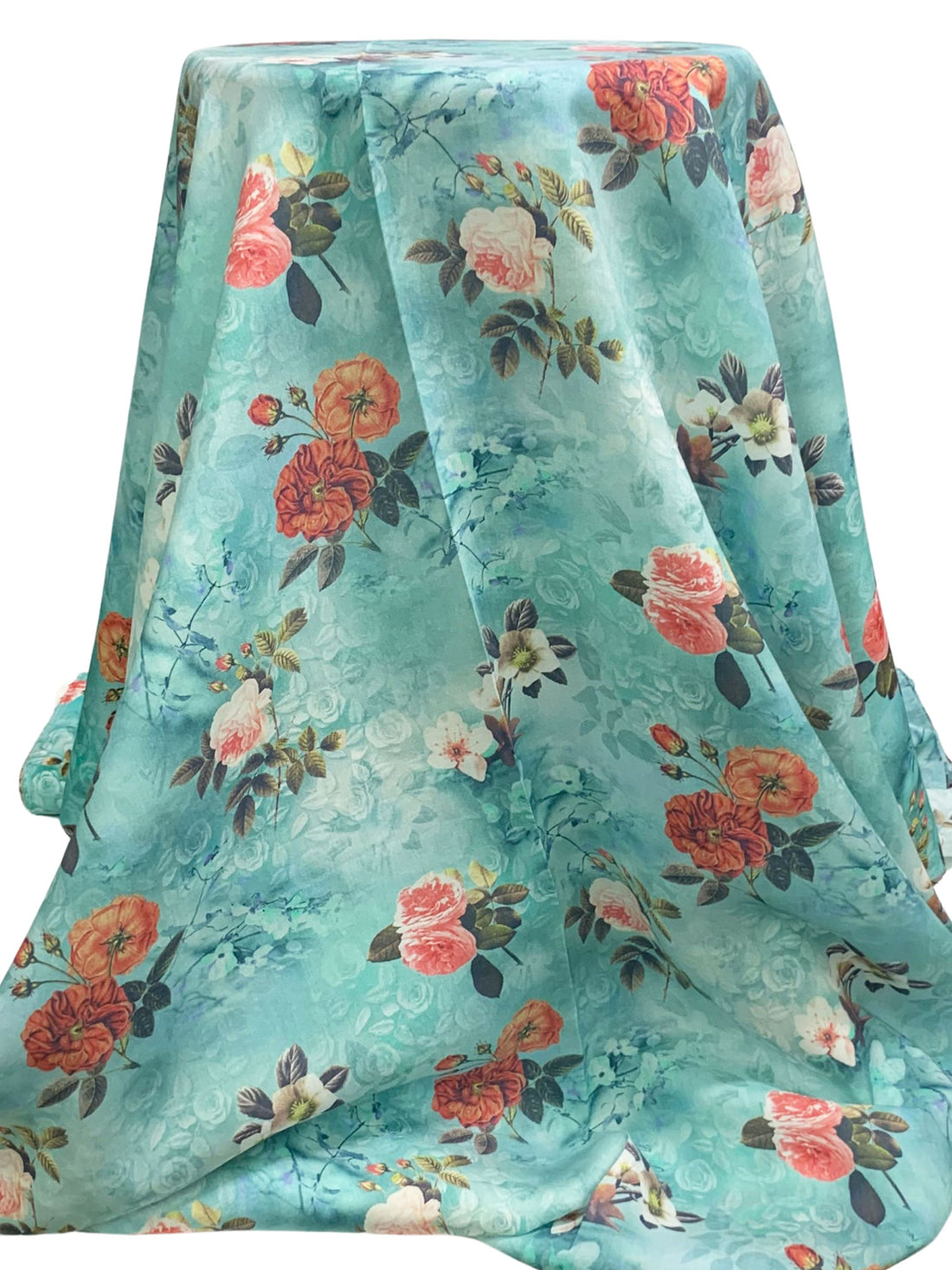 Raindrop/Desert Coral/Champagne Pink/Multi 100% Rayon Floral Print Challis 56W