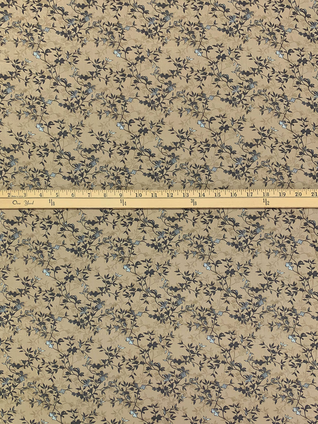 Rattan Palm/Dark Moon/Ash Gray/Multi 100% Rayon Floral Vines Print Challis 57W