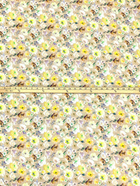 Burlywood/Wisteria/Lemon/Multi 100% Rayon Floral Print Challis 58W