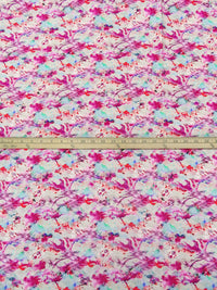 Dogwood Rose/Dust Storm Pink/Pearl Aqua/Multi 100% Rayon Abstract Print Challis 58W