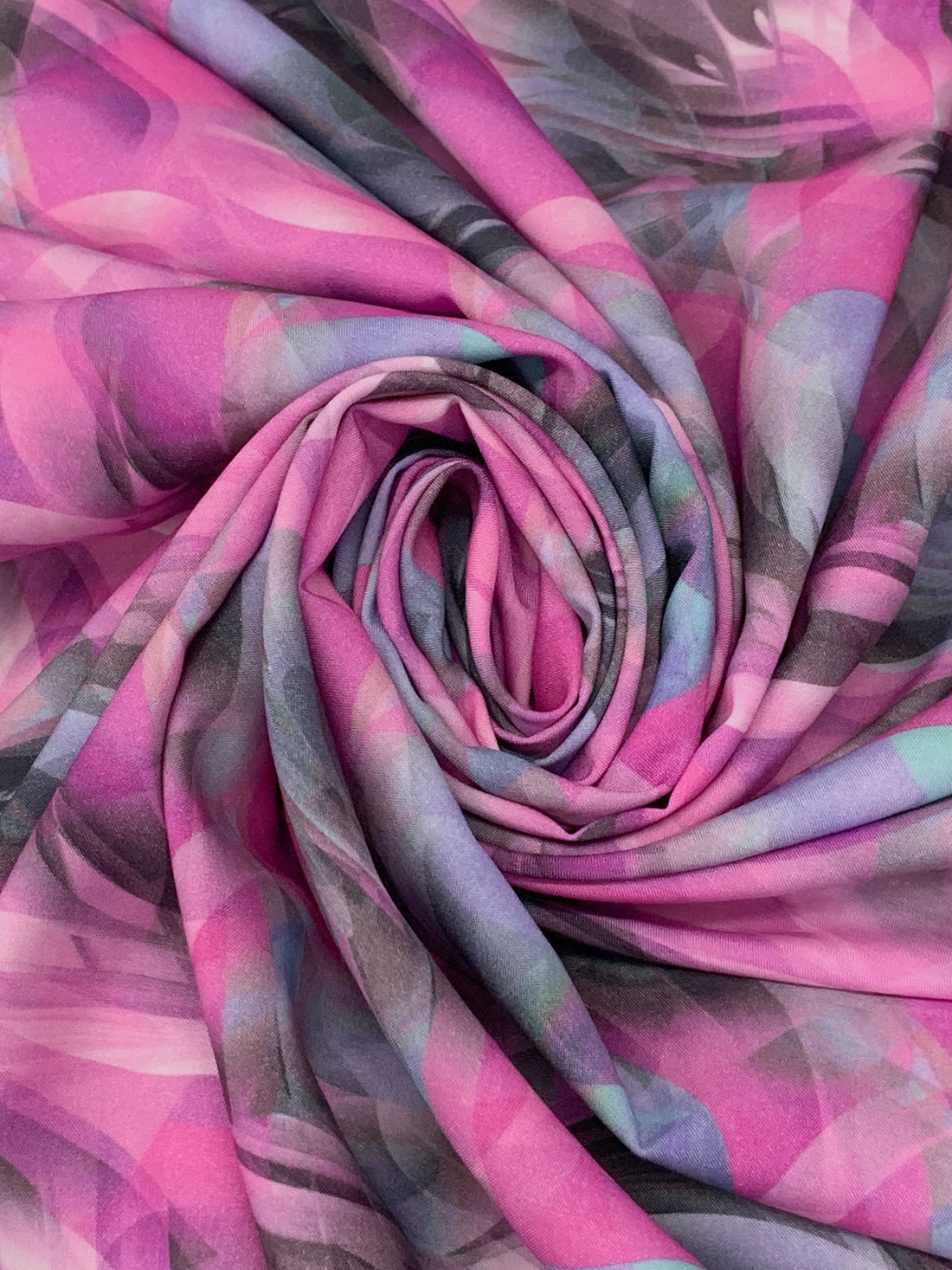 Lavender/Persian Pink/Eggplant/Multi 100% Rayon Abstract Print Challis 56W