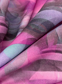 Lavender/Persian Pink/Eggplant/Multi 100% Rayon Abstract Print Challis 56W