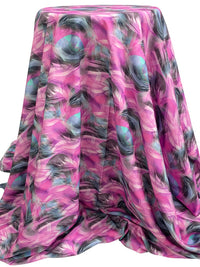 Lavender/Persian Pink/Eggplant/Multi 100% Rayon Abstract Print Challis 56W