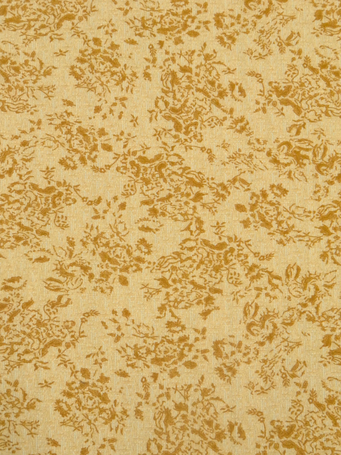 Dark Goldenrod/Aspen Gold 100% Rayon Small Foliage Print Challis 58W