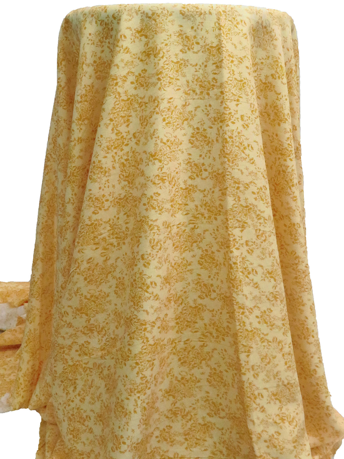 Dark Goldenrod/Aspen Gold 100% Rayon Small Foliage Print Challis 58W