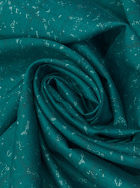 SOLD AS IS ONLY - Deep Teal/Off-White 100% Cotton Distorted Grid Print Sateen Shirting 56W