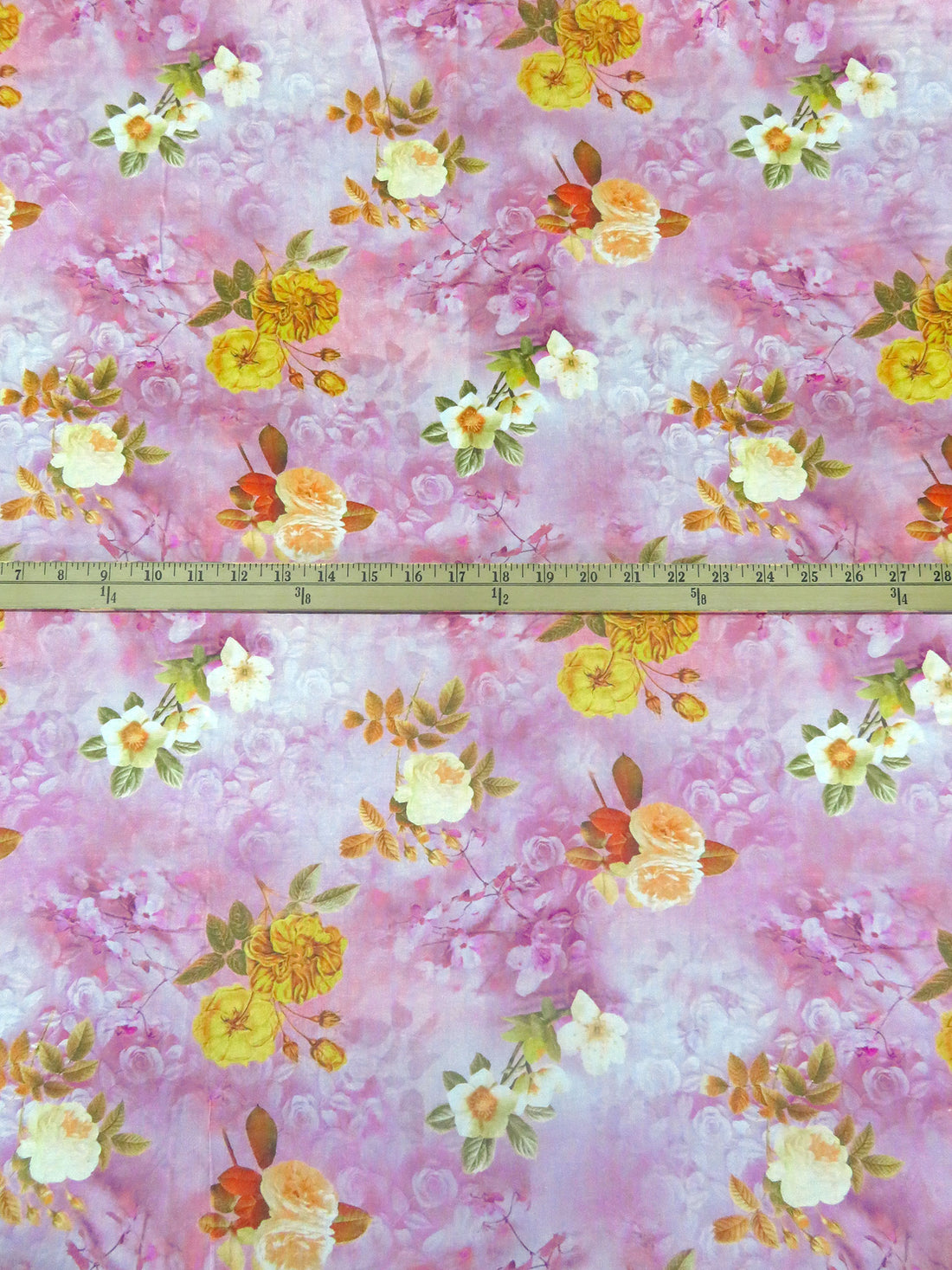 Marigold/Kobi Pink/Beige/Multi Cotton/Modal Floral On Floral Print Lawn 58W