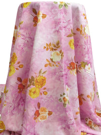 Marigold/Kobi Pink/Beige/Multi Cotton/Modal Floral On Floral Print Lawn 58W