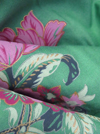 Ocean Green/Light Orchid/Mint/Multi 100% Rayon Floral Bouquet Print Challis 51W