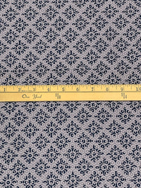 Lilac Luster/Dark Imperial Blue/White 100% Cotton Overlapping Geometric Print Poplin Shirting 57W