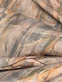 Fawn/Desert Sand/Granite/Multi 100% Rayon Abstract Floral Print Challis 56W