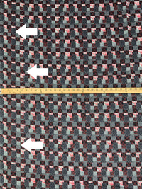 SOLD AS IS ONLY - Midnight Navy/Slate Gray/Multi 100% Cotton Multi Patchwork Print Sateen Shirting 57W