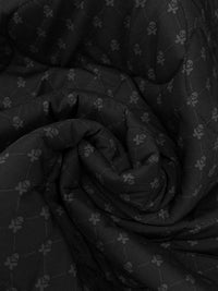 Black/Gray 100% Polyester Double Faced Skull & Butterfly Print Quilted Coating - NY Designer - 54W
