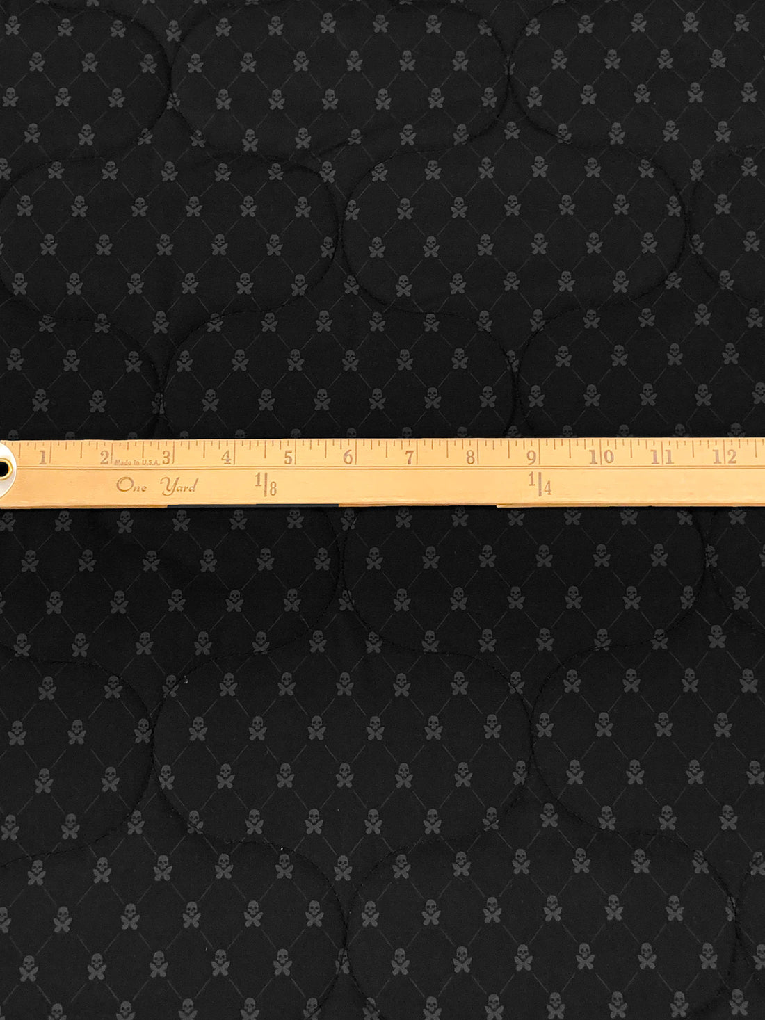 Black/Gray 100% Polyester Double Faced Skull & Butterfly Print Quilted Coating - NY Designer - 54W