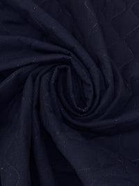 Dark Navy 100% Polyester Double Faced Quilted Coating - NY Designer - 58W