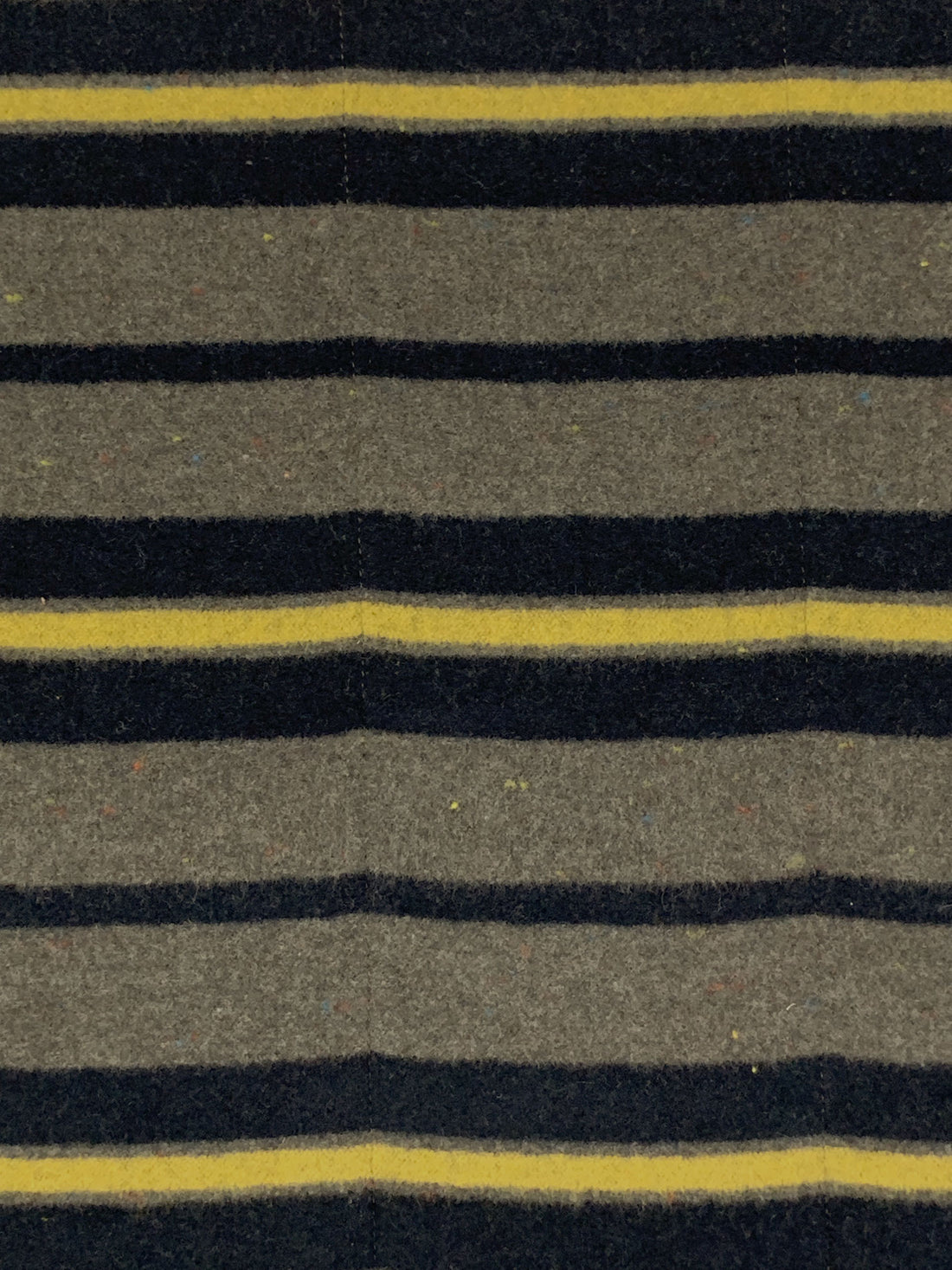 Warm Taupe/Muted Midnight Navy/Goldenrod Wool/Polyester Stripe Quilted Flannel Coating - NY Designer - 60W