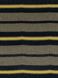 Warm Taupe/Muted Midnight Navy/Goldenrod Wool/Polyester Stripe Quilted Flannel Coating - NY Designer - 60W