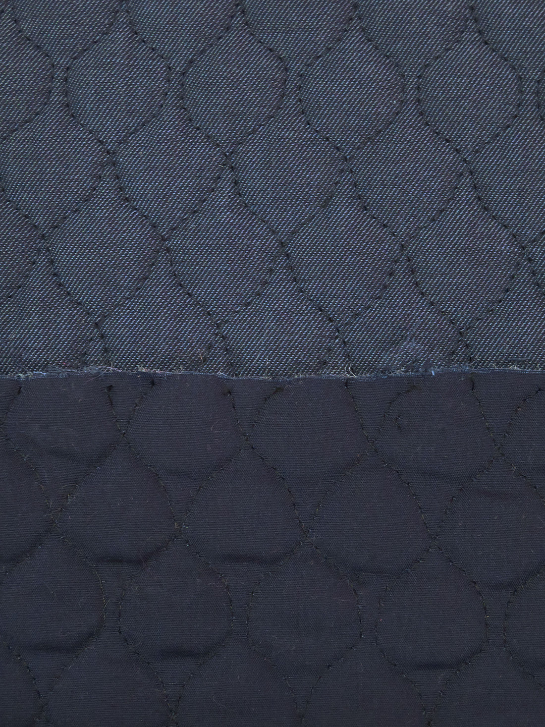 Midnight Navy/Dark Navy Cotton/Polyester Double-Faced Twill Quilted Coating - NY Designer - 56W