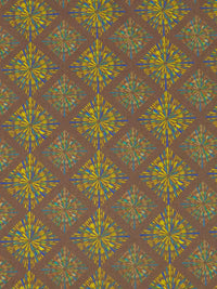 Mud/Goldenrod/Blue/Multi 100% Cotton Abstract Geometric Print Sateen Shirting 56W