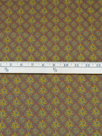 Mud/Goldenrod/Blue/Multi 100% Cotton Abstract Geometric Print Sateen Shirting 56W