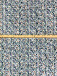 Wisteria/Army Green/White/Multi 100% Rayon Ornate Diamond Over Abstract Geometric Print Challis 58W