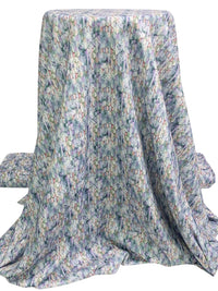 Wisteria/Army Green/White/Multi 100% Rayon Ornate Diamond Over Abstract Geometric Print Challis 58W