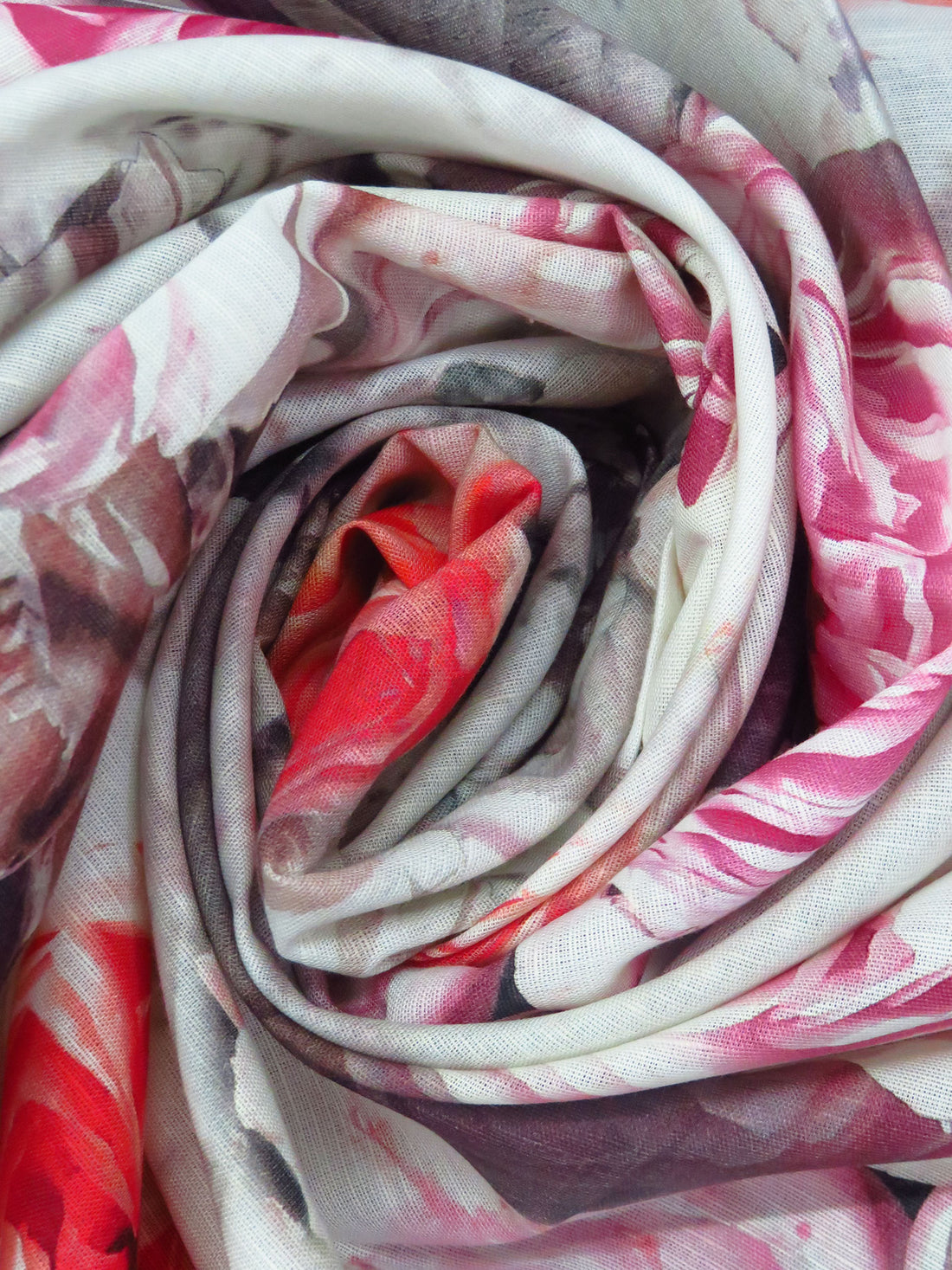 Coral/Coral Red/Rose Pink/Multi Cotton/Linen Large Floral Print Shirt Weight Woven 56W