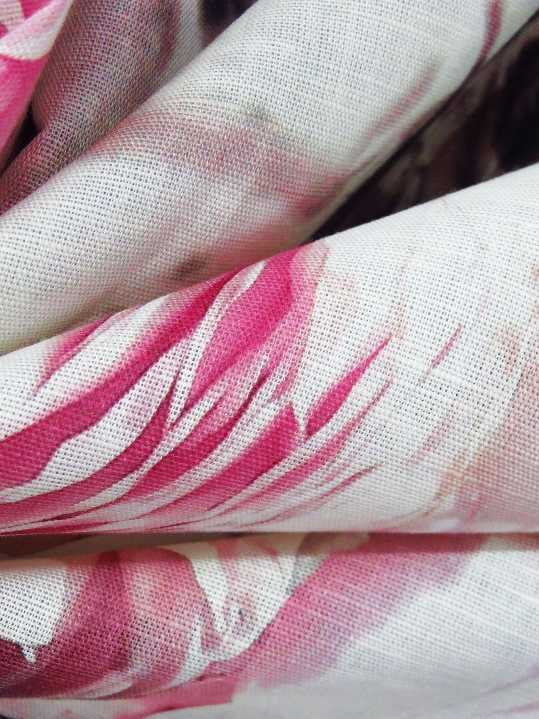 Coral/Coral Red/Rose Pink/Multi Cotton/Linen Large Floral Print Shirt Weight Woven 56W