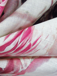 Coral/Coral Red/Rose Pink/Multi Cotton/Linen Large Floral Print Shirt Weight Woven 56W