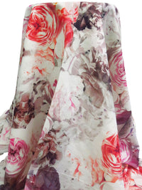 Coral/Coral Red/Rose Pink/Multi Cotton/Linen Large Floral Print Shirt Weight Woven 56W