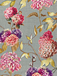 Ash Gray/Plum/Royal Red/Multi 100% Rayon Floral Print Challis 55W