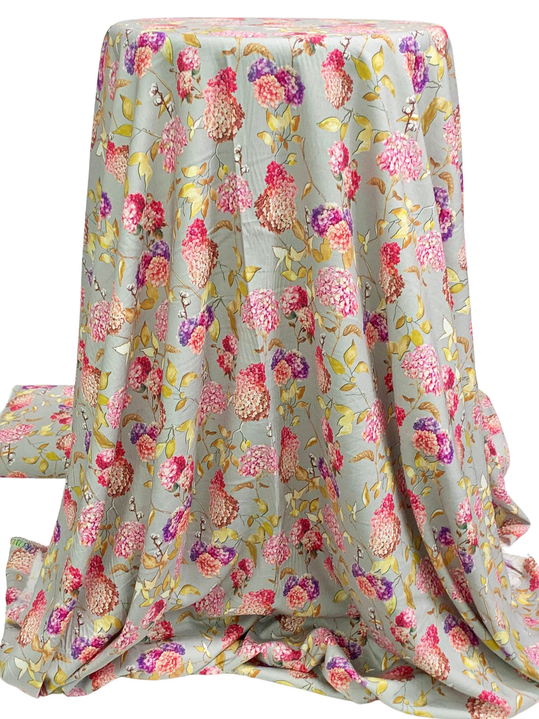 Ash Gray/Plum/Royal Red/Multi 100% Rayon Floral Print Challis 55W