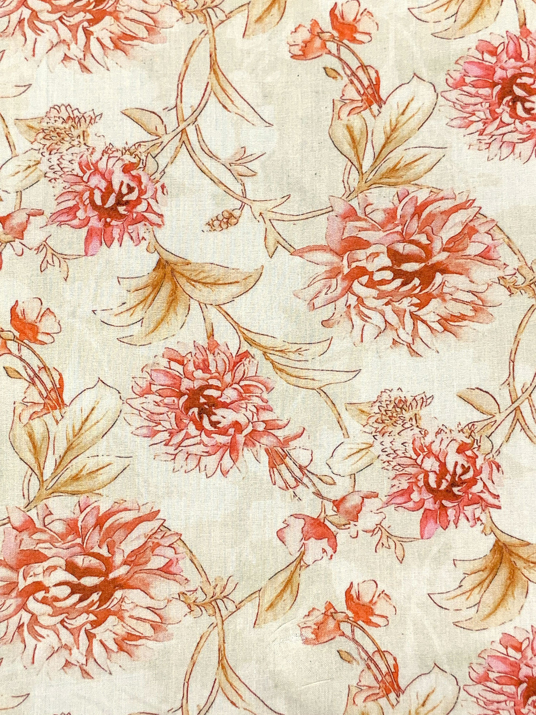 Copper/Off-White/Dusky Rose/Multi 100% Rayon Floral Print Challis 59W