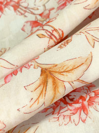 Copper/Off-White/Dusky Rose/Multi 100% Rayon Floral Print Challis 59W