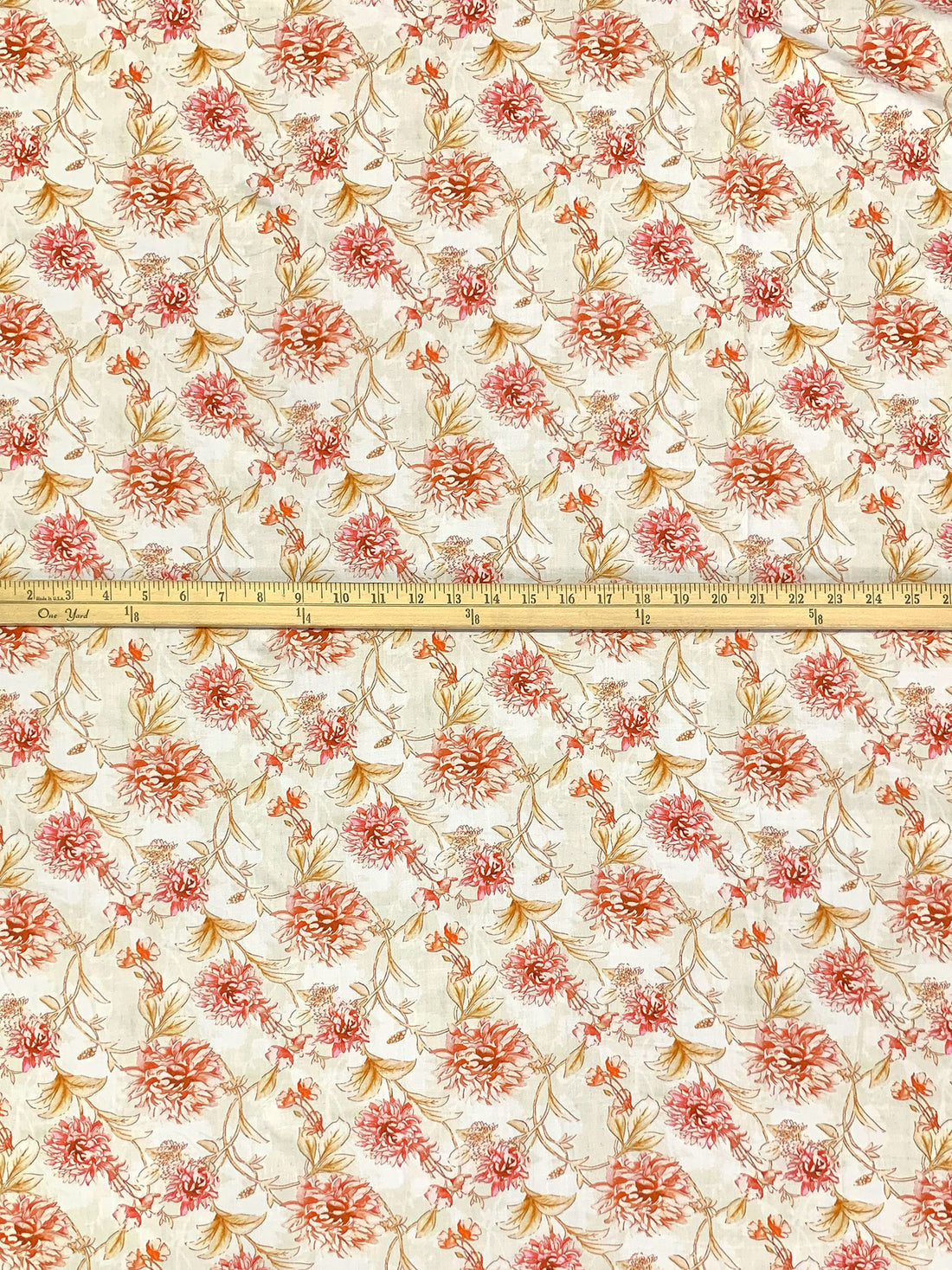 Copper/Off-White/Dusky Rose/Multi 100% Rayon Floral Print Challis 59W