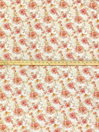 Copper/Off-White/Dusky Rose/Multi 100% Rayon Floral Print Challis 59W