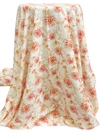 Copper/Off-White/Dusky Rose/Multi 100% Rayon Floral Print Challis 59W