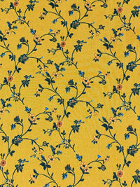 Goldenrod/French Blue/Multi 100% Cotton Floral Print Lawn 54W
