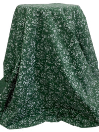 Deep Jade/Thunder Gray/White 100% Cotton Floral Print Crosshatch Weave Shirting 57W