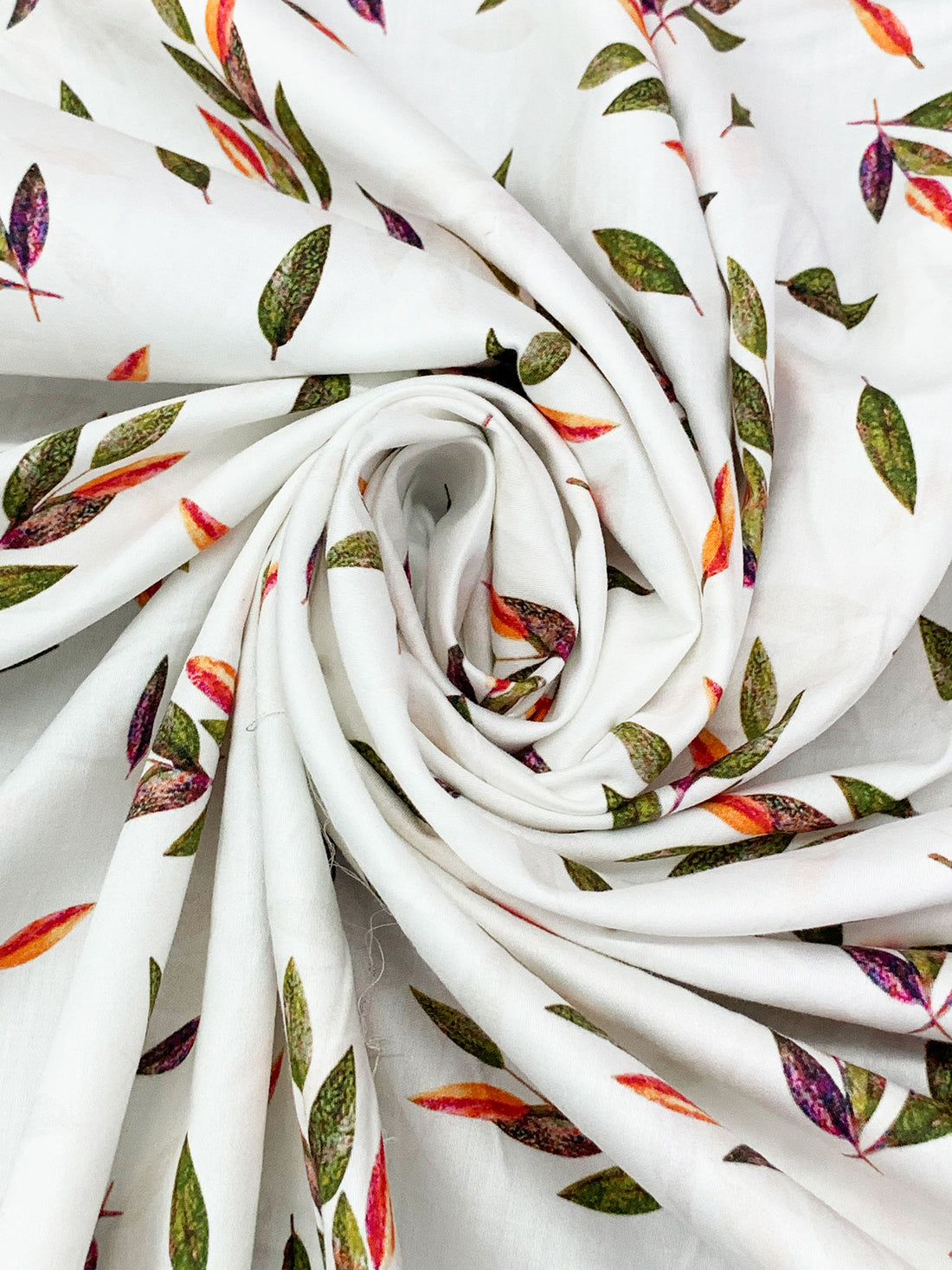 White/Imperial Purple/Dark Olive Green/Multi 100% Cotton Floral Print Sateen Shirting 57W