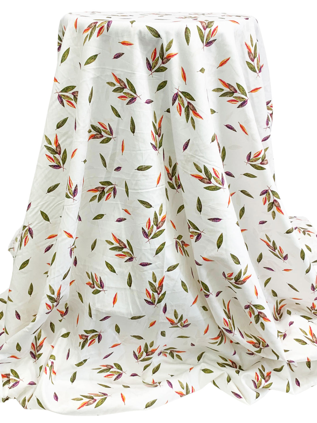 White/Imperial Purple/Dark Olive Green/Multi 100% Cotton Floral Print Sateen Shirting 57W