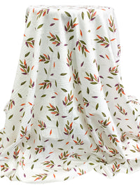 White/Imperial Purple/Dark Olive Green/Multi 100% Cotton Floral Print Sateen Shirting 57W