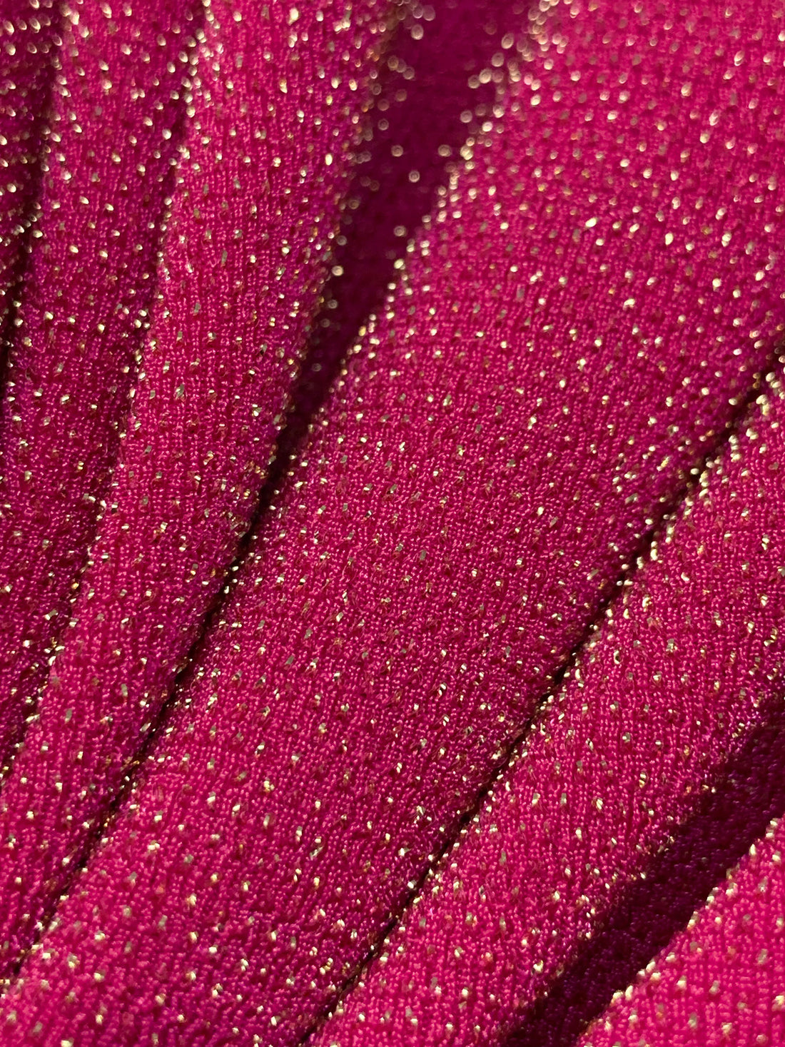 French Wine Pink/Gold Polyester/Metallic/Lycra Metallic Slinky Knit 54W