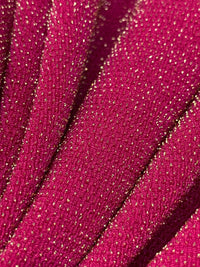 French Wine Pink/Gold Polyester/Metallic/Lycra Metallic Slinky Knit 54W