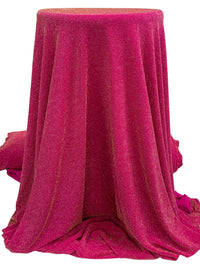 French Wine Pink/Gold Polyester/Metallic/Lycra Metallic Slinky Knit 54W