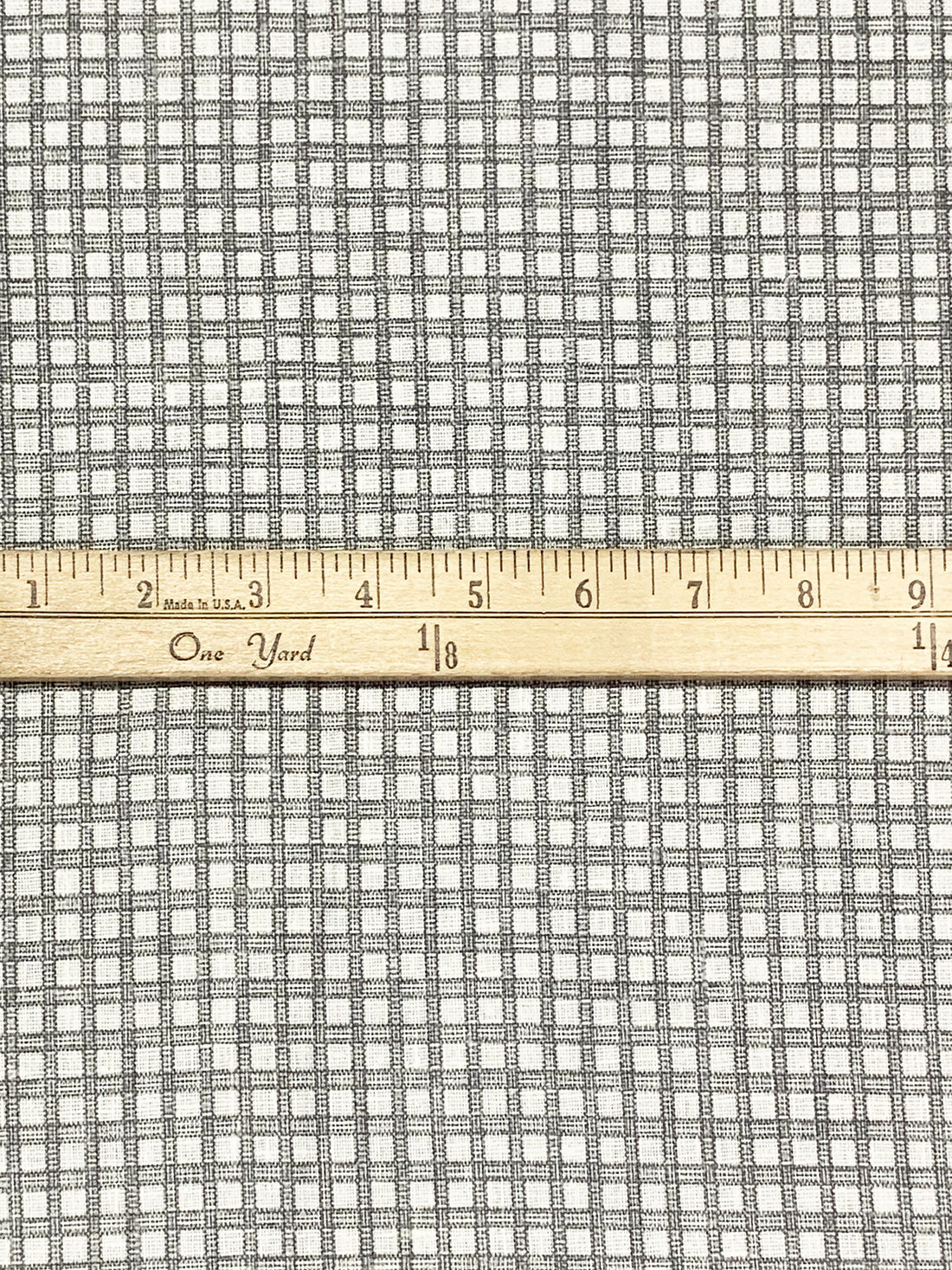 White Chocolate/Granite 100% Linen Grid Print Home Decor Woven 58W