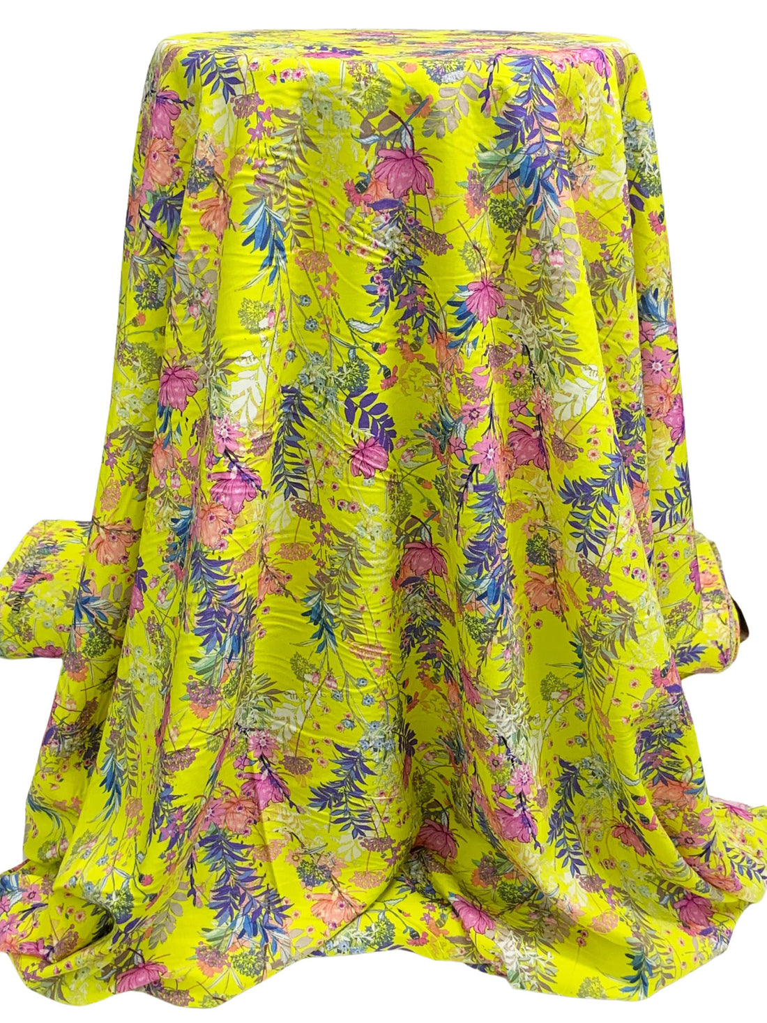 Lemon/Orchid/Multi 100% Rayon Floral Print Challis 54W
